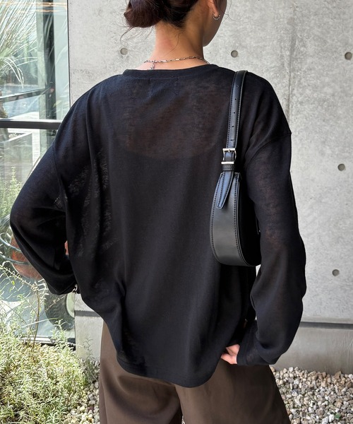 NOGLE（ノグル）の「【NOGLE/ノグル】シアースラブオーバートップス（Tシャツ/カットソー・レディース・グレー/ブラック/ホワイト/ブルー・FREE）」の19枚目の写真