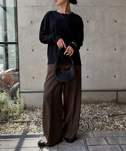 NOGLE（ノグル）の「【NOGLE/ノグル】シアースラブオーバートップス（Tシャツ/カットソー・レディース・グレー/ブラック/ホワイト/ブルー・FREE）」の16枚目の写真