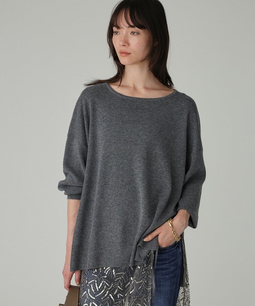 BABYLONE（バビロン）の「ボートネックポンチョニット（ニット/セーター・レディース・ダークブラウン/ベージュ/ブラック/チャコール/ホワイト・フリー）」の10枚目の写真