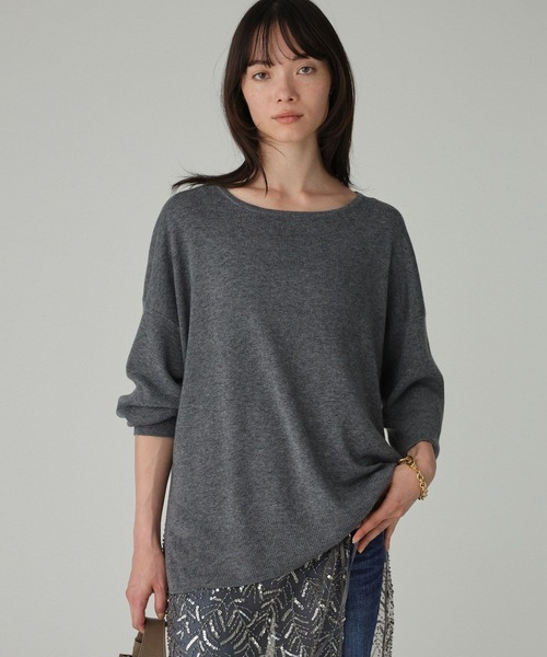 BABYLONE（バビロン）の「ボートネックポンチョニット（ニット/セーター・レディース・ダークブラウン/ベージュ/ブラック/チャコール/ホワイト・フリー）」の6枚目の写真