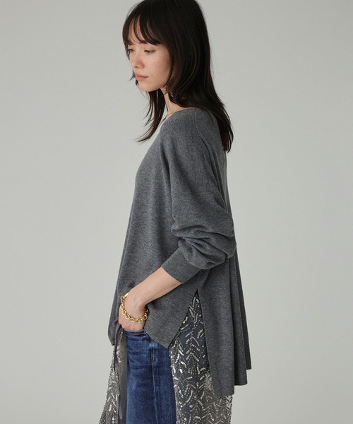 BABYLONE（バビロン）の「ボートネックポンチョニット（ニット/セーター・レディース・ダークブラウン/ベージュ/ブラック/チャコール/ホワイト・フリー）」の7枚目の写真