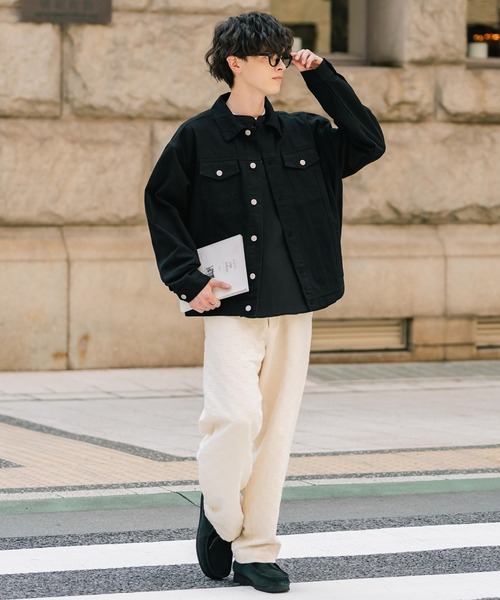 リブドロワ モン デニムジャケット ヴィンテージライク オーバーサイズ リブドロワ モン デニムジャケット ヴィンテージライク オーバー