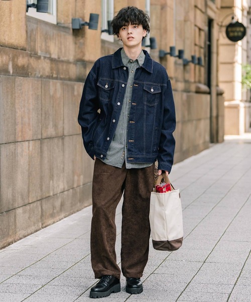 リブドロワ モン デニムジャケット ヴィンテージライク オーバーサイズ リブドロワ モン デニムジャケット ヴィンテージライク オーバー