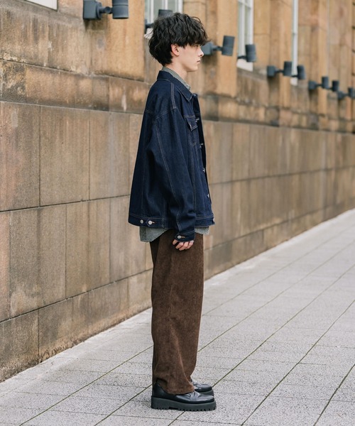 リブドロワ モン デニムジャケット ヴィンテージライク オーバーサイズ リブドロワ モン デニムジャケット ヴィンテージライク オーバーサイズ