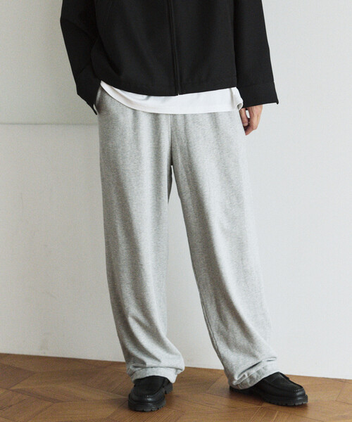 Firsthand（ファーストハンド）の「Firsthand/ファーストハンド 配色 スピンドル ワイドシルエット スウェットパンツ / 裾ドローコード / ダブルフェイス（スウェットパンツ・メンズ・グレー/チャコールグレー/ブラック・M/L）」の3枚目の写真