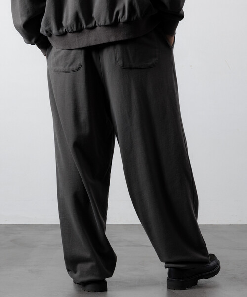 Firsthand（ファーストハンド）の「Firsthand/ファーストハンド 配色 スピンドル ワイドシルエット スウェットパンツ / 裾ドローコード / ダブルフェイス（スウェットパンツ・メンズ・グレー/チャコールグレー/ブラック・M/L）」の14枚目の写真