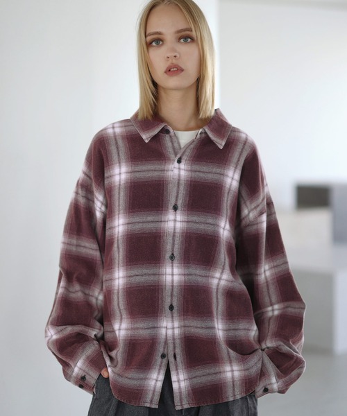 ROCHEM（ローシェン）の「ヴィンテージ加工アソートオンブレチェックシャツ（シャツ/ブラウス・メンズ・ブルー/ブラック/ワイン/ブラック系/ネイビー/ブルー系/ブラウン・XS/S/M/L）」の7枚目の写真