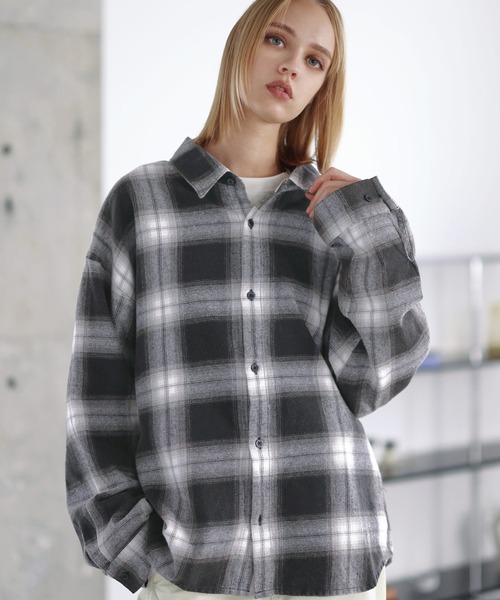 【美品】Vintage 00s オンブレチェック シャツ 長袖 シャドーチェック 古着 Deadstock!! 50s USA製 McGREGOR 好配色 オンブレ シャドー