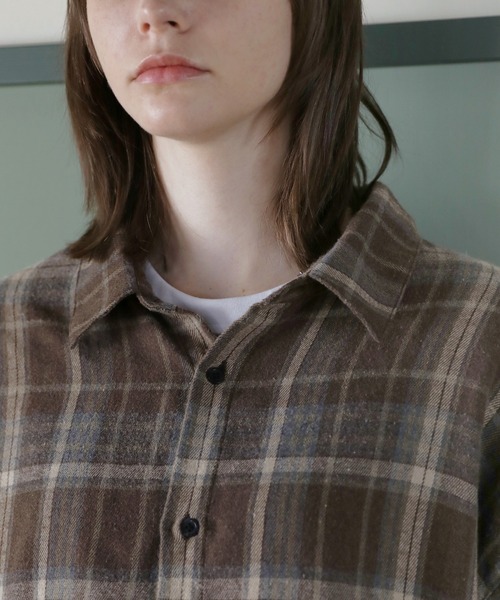 ROCHEM（ローシェン）の「ヴィンテージ加工アソートオンブレチェックシャツ（シャツ/ブラウス・メンズ・ブルー/ブラック/ワイン/ブラック系/ネイビー/ブルー系/ブラウン・XS/S/M/L）」の9枚目の写真