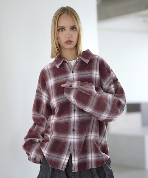 ヴィンテージ加工アソートオンブレチェックシャツ（シャツ/ブラウス