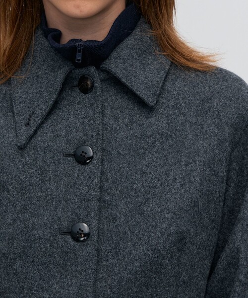 BACCA（バッカ）の「ウールメルトン ワンピースロングコート（その他アウター・レディース・チャコールグレー・36/38）」の14枚目の写真