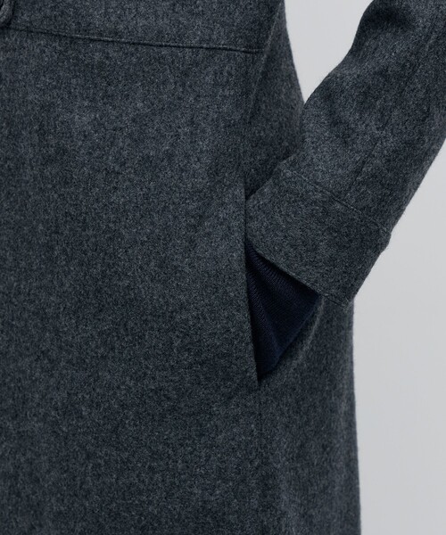 BACCA（バッカ）の「ウールメルトン ワンピースロングコート（その他アウター・レディース・チャコールグレー・36/38）」の3枚目の写真