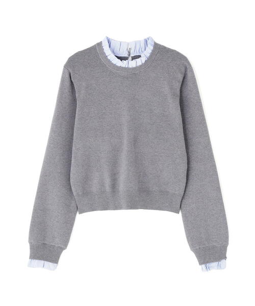 NATURAL BEAUTY BASIC（ナチュラルビューティーベーシック）の「◇ストライプフリルネックニット（ニット/セーター・レディース・ネイビー/グレー/オフホワイト・FREE）」の4枚目の写真