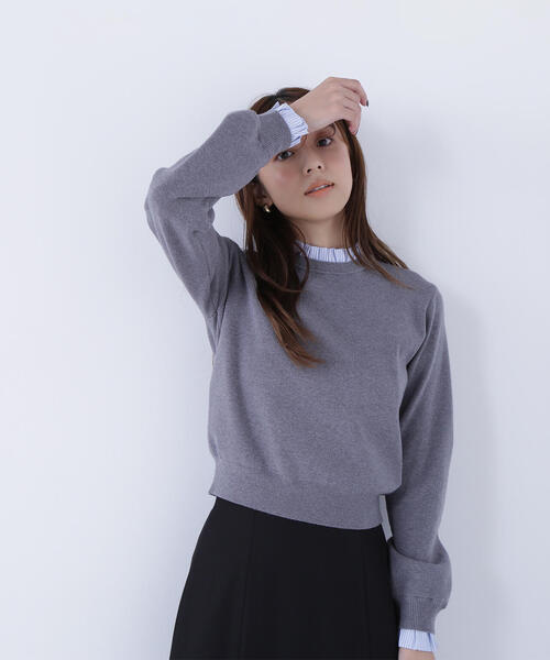 NATURAL BEAUTY BASIC（ナチュラルビューティーベーシック）の「◇ストライプフリルネックニット（ニット/セーター・レディース・ネイビー/グレー/オフホワイト・FREE）」の8枚目の写真