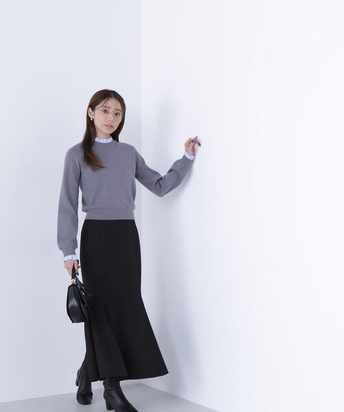 NATURAL BEAUTY BASIC（ナチュラルビューティーベーシック）の「◇ストライプフリルネックニット（ニット/セーター・レディース・ネイビー/グレー/オフホワイト・FREE）」の11枚目の写真