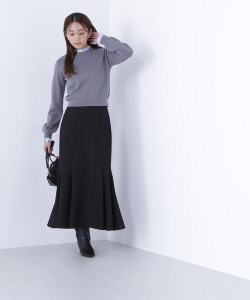 NATURAL BEAUTY BASIC（ナチュラルビューティーベーシック）の「◇ストライプフリルネックニット（ニット/セーター・レディース・ネイビー/グレー/オフホワイト・FREE）」の13枚目の写真