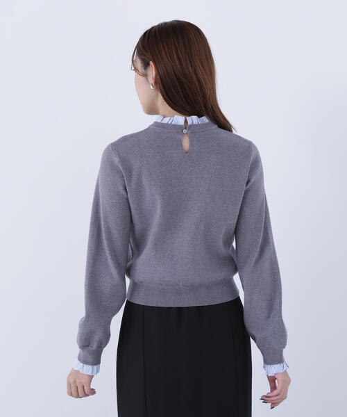 NATURAL BEAUTY BASIC（ナチュラルビューティーベーシック）の「◇ストライプフリルネックニット（ニット/セーター・レディース・ネイビー/グレー/オフホワイト・FREE）」の15枚目の写真