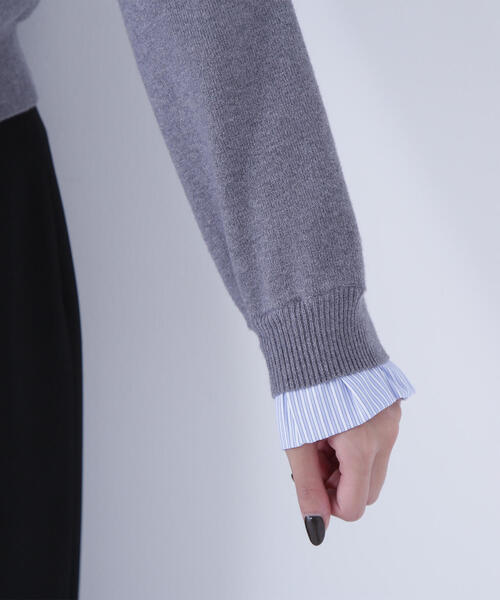 ◇ストライプフリルネックニット（ニット/セーター）｜NATURAL BEAUTY