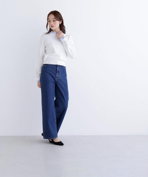 NATURAL BEAUTY BASIC(ナチュラルビューティーベーシック)の「◇ストライプフリルネックニット(ニット/セーター・レディース・ネイビー/グレー/オフホワイト・FREE)」の22枚目の写真