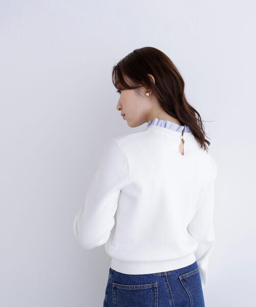 NATURAL BEAUTY BASIC(ナチュラルビューティーベーシック)の「◇ストライプフリルネックニット(ニット/セーター・レディース・ネイビー/グレー/オフホワイト・FREE)」の19枚目の写真