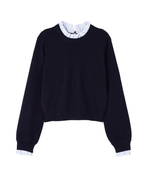 NATURAL BEAUTY BASIC(ナチュラルビューティーベーシック)の「◇ストライプフリルネックニット(ニット/セーター・レディース・ネイビー/グレー/オフホワイト・FREE)」の17枚目の写真