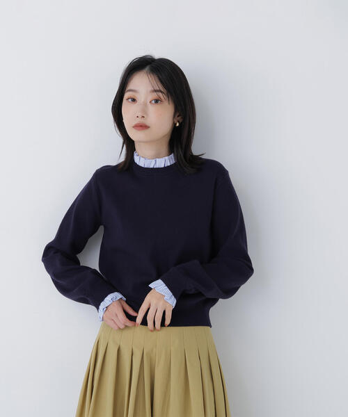 NATURAL BEAUTY BASIC(ナチュラルビューティーベーシック)の「◇ストライプフリルネックニット(ニット/セーター・レディース・ネイビー/グレー/オフホワイト・FREE)」の11枚目の写真