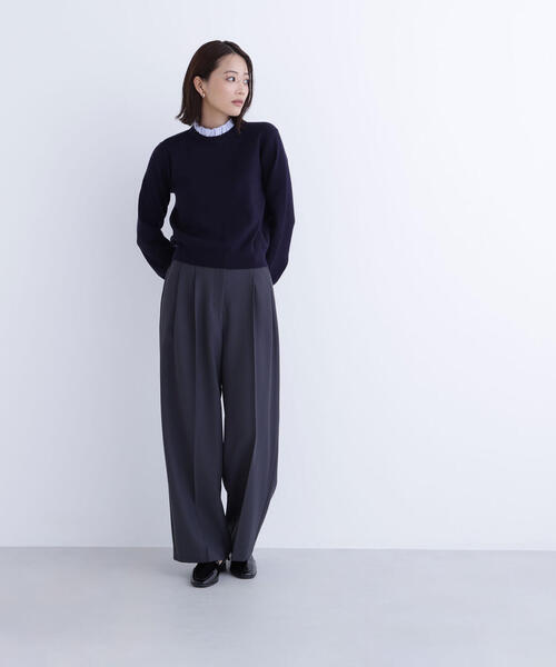 NATURAL BEAUTY BASIC(ナチュラルビューティーベーシック)の「◇ストライプフリルネックニット(ニット/セーター・レディース・ネイビー/グレー/オフホワイト・FREE)」の8枚目の写真