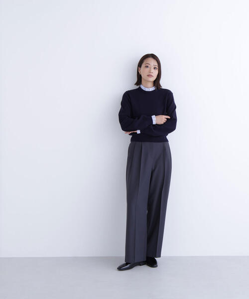 NATURAL BEAUTY BASIC(ナチュラルビューティーベーシック)の「◇ストライプフリルネックニット(ニット/セーター・レディース・ネイビー/グレー/オフホワイト・FREE)」の6枚目の写真