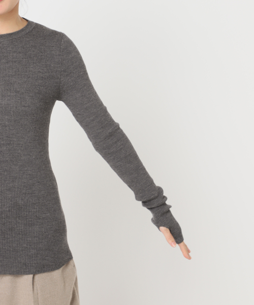 CITYSHOP（シティーショップ）の「ROUTINE CREW NECK RIB TOP：ニット（ニット/セーター・レディース・ブラック/グレー/ブルー系その他・FREE）」の4枚目の写真