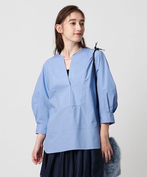 UNITED ARROWS（ユナイテッドアローズ）の「オックス コンビ シャツ ブラウス ‐ウォッシャブル‐（シャツ/ブラウス・レディース・ホワイト/ライトブルー/その他2・FREE）」の3枚目の写真