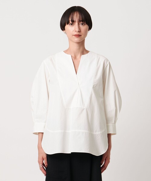 UNITED ARROWS（ユナイテッドアローズ）の「オックス コンビ シャツ ブラウス ‐ウォッシャブル‐（シャツ/ブラウス・レディース・ホワイト/ライトブルー/その他2・FREE）」の6枚目の写真