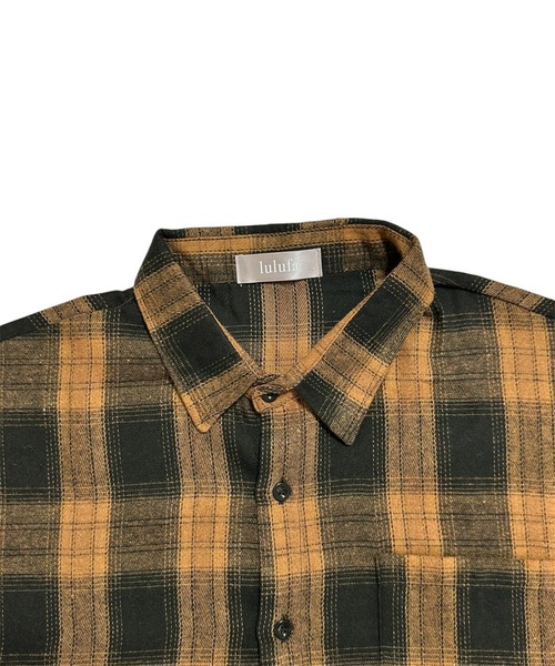 VIBGYOR(ヴィブジョー)の「ユニセックス ルーズビッグチェックシャツ /韓国 ストリート(CZ)(シャツ/ブラウス・レディース・ブラウン・MEDIUM/LARGE)」の8枚目の写真