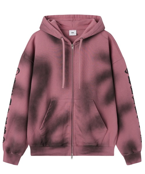 OY(オーワイ)の「『OY/オーワイ』DIRTY SPRAY EFFECT HOODIE ZIP UP/スプレージップアップパーカー(パーカー・レディース・ブラック/ピンク・L/M)」の13枚目の写真
