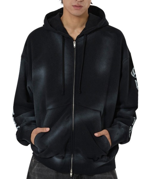 OY(オーワイ)の「『OY/オーワイ』DIRTY SPRAY EFFECT HOODIE ZIP UP/スプレージップアップパーカー(パーカー・レディース・ブラック/ピンク・L/M)」の17枚目の写真
