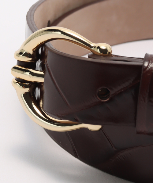 La TOTALITE（ラトータリテ）の「LEFIJE / レフィエ 型押しレザースリムベルト（ベルト・レディース・ブラウン・FREE）」の5枚目の写真