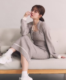 hooded cable knit onepiece / フード付きケーブルニットワンピース