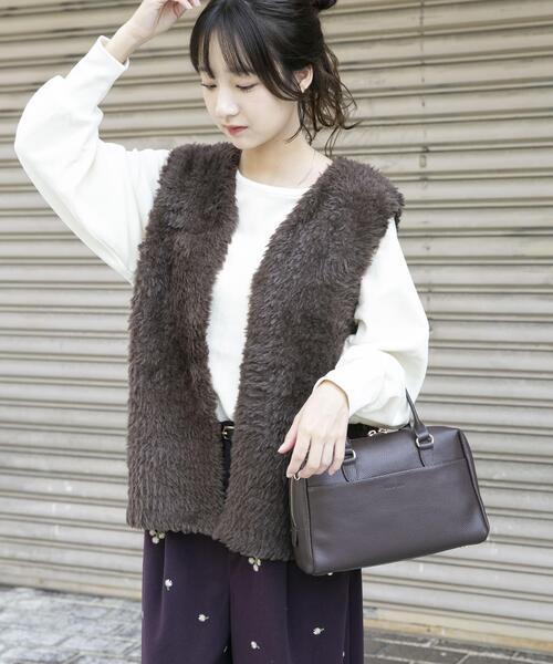 ITEMS URBANRESEARCH（アイテムズ アーバンリサーチ）の「ファーベスト（ベスト・レディース・オフホワイト/ベージュ/ブラウン・FREE）」の6枚目の写真