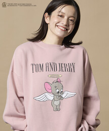 限定展開 TOM and JERRY/トムとジェリー 別注 フロントプリント クルーネックスウェット