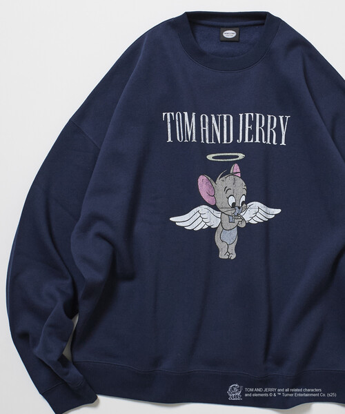 FREAK'S STORE(フリークスストア)の「限定展開 TOM and JERRY/トムとジェリー 別注 フロントプリント クルーネックスウェット(スウェット・メンズ・スミクロ/ネイビー/ピンク/アッシュグレー・SMALL/MEDIUM/LARGE)」の7枚目の写真