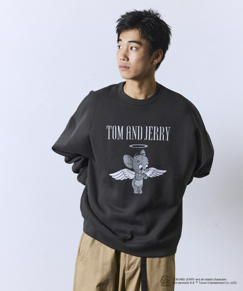 FREAK'S STORE(フリークスストア)の「限定展開 TOM and JERRY/トムとジェリー 別注 フロントプリント クルーネックスウェット(スウェット・メンズ・スミクロ/ネイビー/ピンク/アッシュグレー・SMALL/MEDIUM/LARGE)」の15枚目の写真