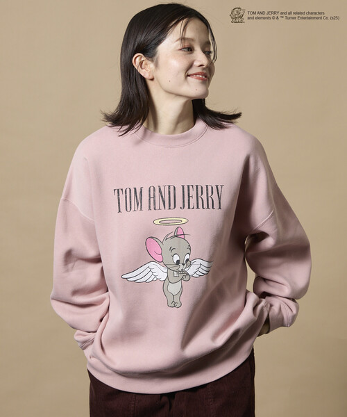 FREAK'S STORE(フリークスストア)の「限定展開 TOM and JERRY/トムとジェリー 別注 フロントプリント クルーネックスウェット(スウェット・メンズ・スミクロ/ネイビー/ピンク/アッシュグレー・SMALL/MEDIUM/LARGE)」の11枚目の写真