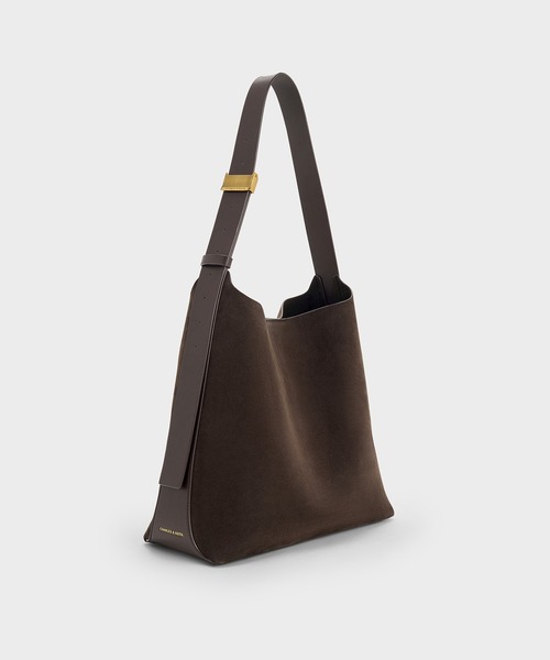 CHARLES & KEITH(チャールズ & キース)の「Edna エドナ スエードホーボーバッグ(ショルダーバッグ・レディース・ブラウン系その他7・L)」の2枚目の写真