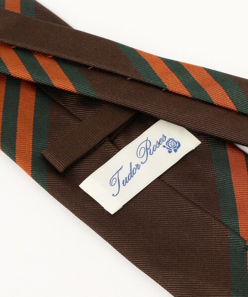 BEAMS F（ビームスエフ）の「TUDOR ROSES / シルク ストライプ ネクタイ（ネクタイ・メンズ・ブラウン/ネイビー・ONE SIZE）」の5枚目の写真