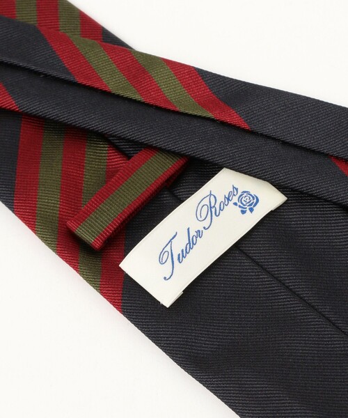 BEAMS F（ビームスエフ）の「TUDOR ROSES / シルク ストライプ ネクタイ（ネクタイ・メンズ・ブラウン/ネイビー・ONE SIZE）」の4枚目の写真