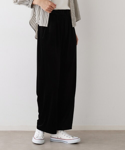 Dessin（デッサン）の「【ウエストゴム/洗える】ベロアイージーパンツ（その他パンツ・レディース・ブラック/ブラウン系その他・01/02）」の4枚目の写真