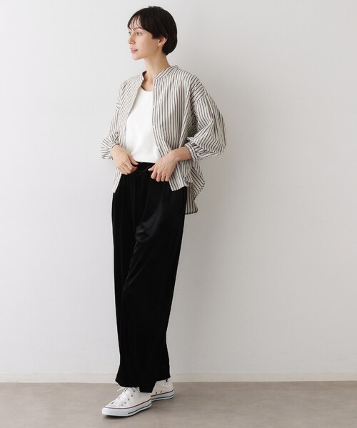 Dessin（デッサン）の「【ウエストゴム/洗える】ベロアイージーパンツ（その他パンツ・レディース・ブラック/ブラウン系その他・01/02）」の5枚目の写真