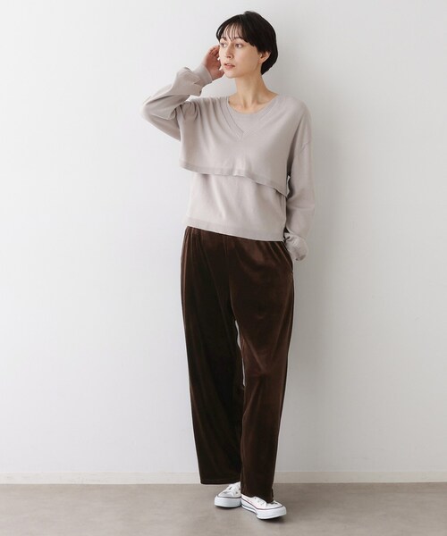 Dessin（デッサン）の「【ウエストゴム/洗える】ベロアイージーパンツ（その他パンツ・レディース・ブラック/ブラウン系その他・01/02）」の8枚目の写真