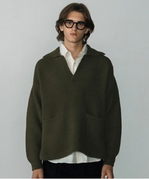 LURAKU | 【LURAKU】Fleece Open Collar Polo Knit / フリースオープンカラーポロニット(ニット/セーター)