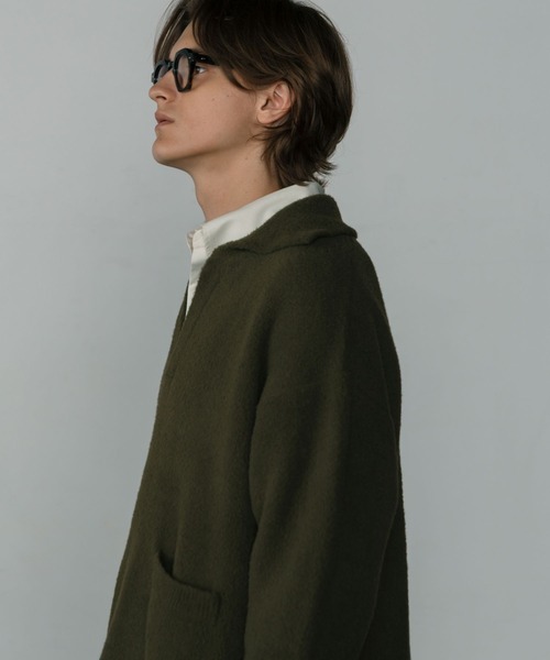 LURAKU（ルラク）の「【LURAKU】Fleece Open Collar Polo Knit / フリースオープンカラーポロニット（ニット/セーター・メンズ・ブラック/カーキ・MEDIUM/LARGE）」の16枚目の写真