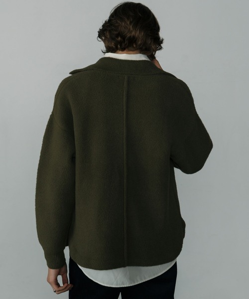 LURAKU（ルラク）の「【LURAKU】Fleece Open Collar Polo Knit / フリースオープンカラーポロニット（ニット/セーター・メンズ・ブラック/カーキ・MEDIUM/LARGE）」の17枚目の写真